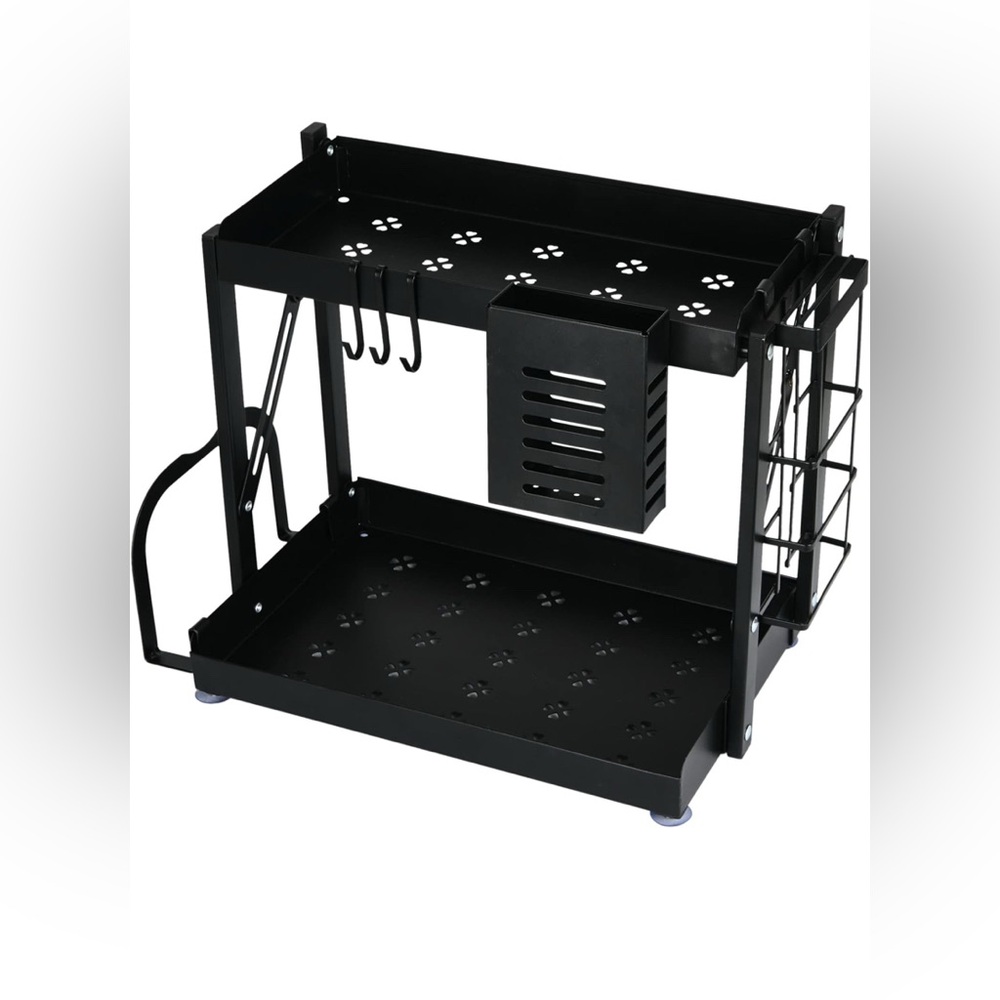 Modern Black Metal Dish Rack - Picture 2 of 4